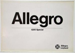 1977 Austin Allegro 1300 Special Sales Brochure - German Text