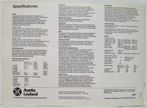 1978 Austin Allegro Sales Brochure - German Text