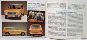 1978 Austin Allegro 1100 1300 Sales Brochure Landscape Orientation -Italian Text
