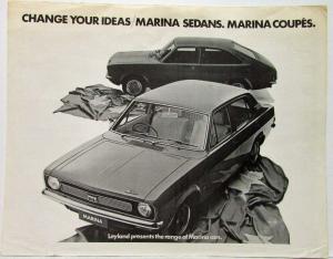1971-1979 Austin Marina Sedans Coupes Change Your Ideas Spec Sheet - New Zealand