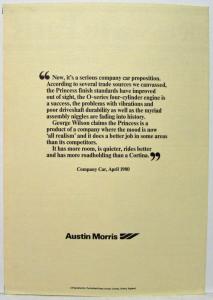 1980 Austin Princess Sales Brochure Featuring a Collection of Reprint Articles