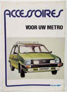 1981 Austin Metro Accessories Sales Brochure - Dutch Text