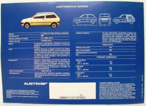 1983 Austin Metro Surf Sales Brochure - Italian Text