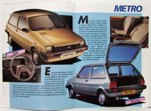 1984 Austin Metro Sales Folder Blue Turbo Car on Cover - Italian Text