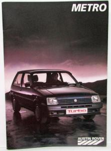 1980-1985 Austin Metro Sales Brochure Turbo License Plate - Italian Text