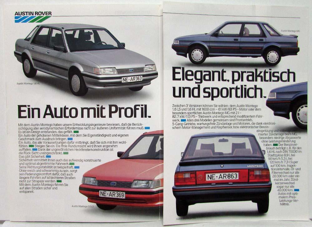 1985 Austin Montego Sales Folder German Text