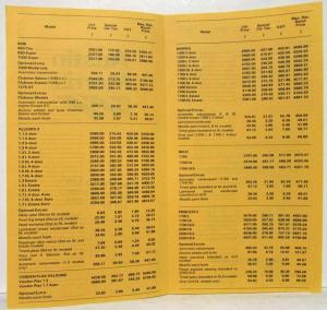 1980 Austin Morris Car Price List Effective from 1st April - UK