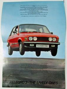 1980 Austin Morris Allegro 3 SuperVroom Sales Brochure