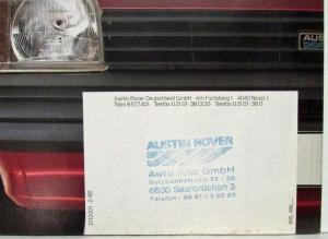 1985 Austin Rover Sales Folder - German Text