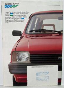 1985 Austin Rover Sales Folder - German Text