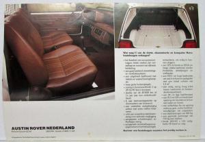 1986 Austin Rover Metro Van Spec Sheet - Dutch Text