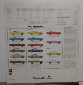1970 Plymouth Fury I II III Sport GT Wagon Original Color Dealer Sales Brochure