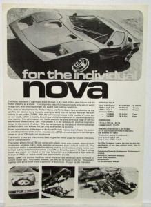 1971-1975 Auto Design & Development Nova Sales Sheet B&W - UK