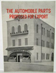 1930-1939 APA Automobile Parts Parts Proposed For Export Brochure