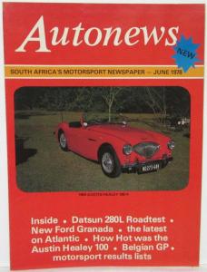 1978 Autonews June Issue South Africa Motorsport Newspaper - Austin Healey Cover