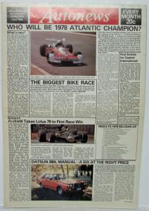 1978 Autonews June Issue South Africa Motorsport Newspaper - Austin Healey Cover
