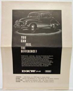 1958 Auto Union DKW Test Reprinted from Sports Car Journal and Bonus