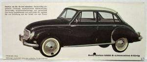 1957-1960 Auto Union 1000 Sales Folder - German Text