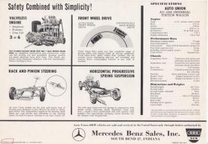 1960 Auto Union DKW 1000 Station Wagon Spec Sheet