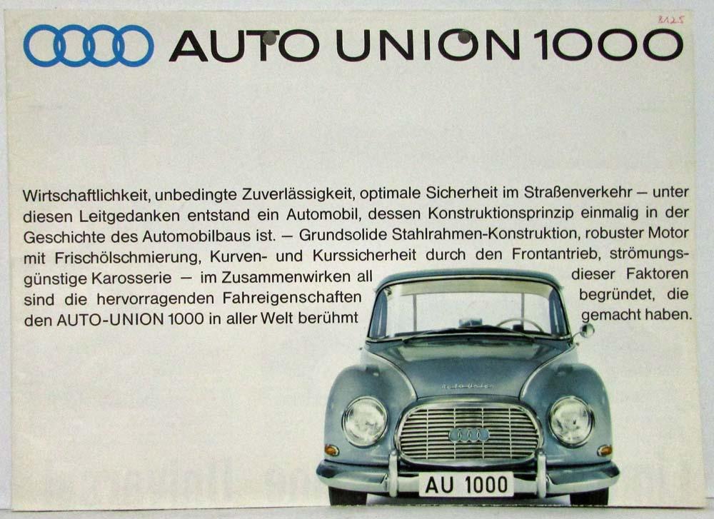 1962 Auto Union 1000 Sales Folder - German Text