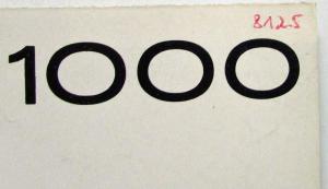 1962 Auto Union 1000 Sales Folder - German Text
