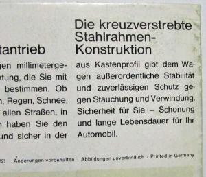 1962 Auto Union 1000 Sales Folder - German Text