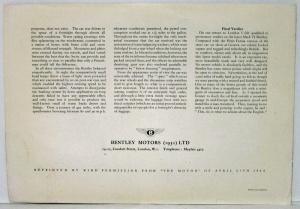 1949 Bentley Mark VI Sales Ad Reprinted Article Borrowed Plumes from The Motor