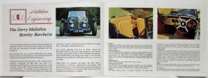 1975 Bentley Barchetta Derry Mallalieu British Metal Kit Car Sales Brochure