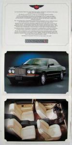 1991 Bentley Continental R Sales Folder