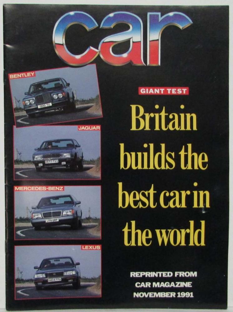 1992 Bentley Builds the Best Article Reprint from Car Magazine