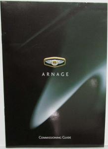 1998 Bentley Arnage Commissioning Guide Sales Brochure - UK Market