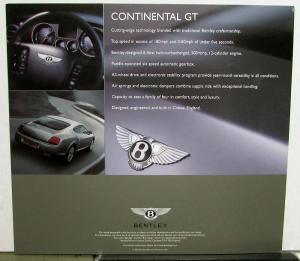 2003 Bentley Continental GT Pure Anticipation Sales Folder