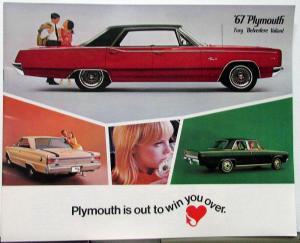 1967 Plymouth Fury Belvedere Valiant Sales Brochure Original No Cuda