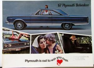 1967 Plymouth Fury Belvedere Valiant Sales Brochure Original No Cuda