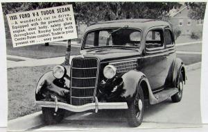 1935 Ford V8 Tudor Sedan Used Car Dealer Sales Postcard A L Parsons New York
