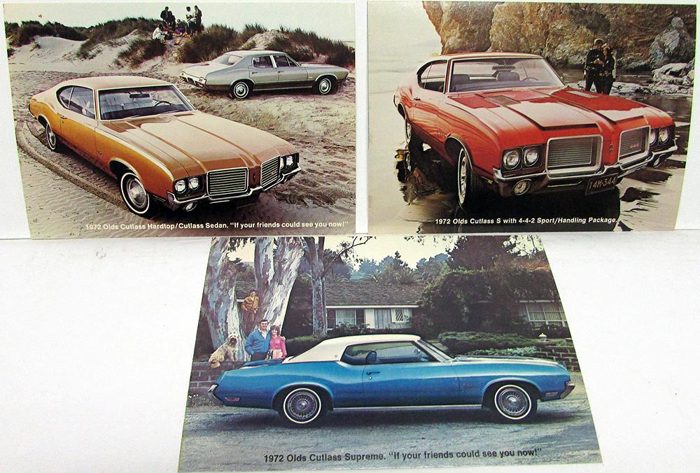 1972 Oldsmobile Cutlass Dealer Promotional Postcard Set Supreme 442 Hardtop Orig