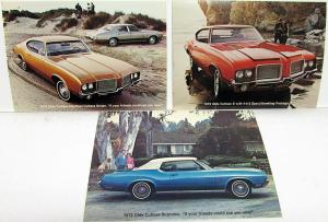 1972 Oldsmobile Cutlass Dealer Promotional Postcard Set Supreme 442 Hardtop Orig