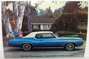 1972 Oldsmobile Cutlass Supreme Dealer Promotional Postcards Pair Original