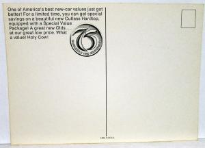1972 Oldsmobile Cutlass Dealer Promotional Postcard Hardtop Sale Special Package