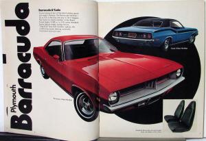 1972 Chrysler Plymouth Road Runner Cuda Duster Sales Brochure No Print Date