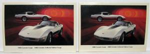 1982 Chevrolet Corvette Dealer Promotional Postcard Coupe Collector Edition Pair