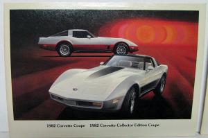 1982 Chevrolet Corvette Dealer Promotional Postcard Coupe Collector Edition Pair