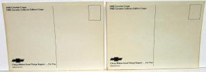 1982 Chevrolet Corvette Dealer Promotional Postcard Coupe Collector Edition Pair