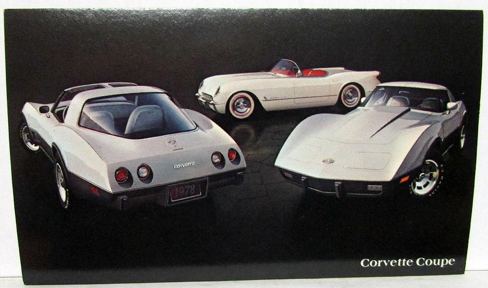 1978 Chevy Corvette Dealer Promotional Postcard Silver Coupe 25th Anniversary