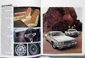 1975 Plymouth Fury Sport Custom Road Runner Salon Color Sales Brochure Original