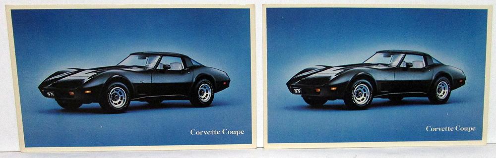 1979 Chevrolet Corvette Dealer Promotional Postcard Coupe Pair Blue Chevy Orig