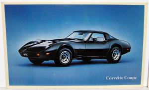 1979 Chevrolet Corvette Dealer Promotional Postcard Coupe Pair Blue Chevy Orig