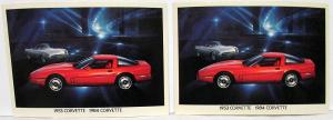 1984 & 1953 Chevrolet Corvette Dealer Promotional Postcard Chevy Original Pair