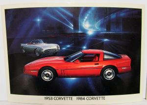 1984 & 1953 Chevrolet Corvette Dealer Promotional Postcard Chevy Original Pair