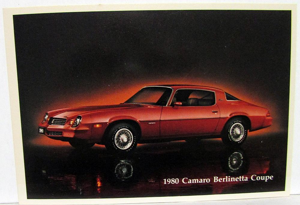 1980 Chevrolet Camaro Dealer Promotional Postcard Berlinetta Coupe Chevy Orig